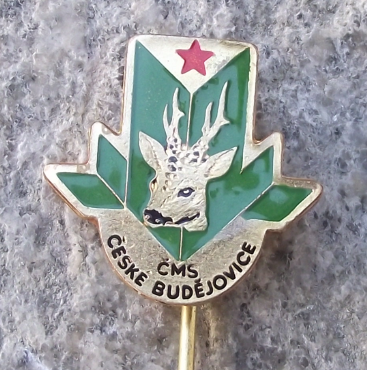 Vintage Czech Hunting Association CMS Ceske Budejovice Deer Stag Pin Badge