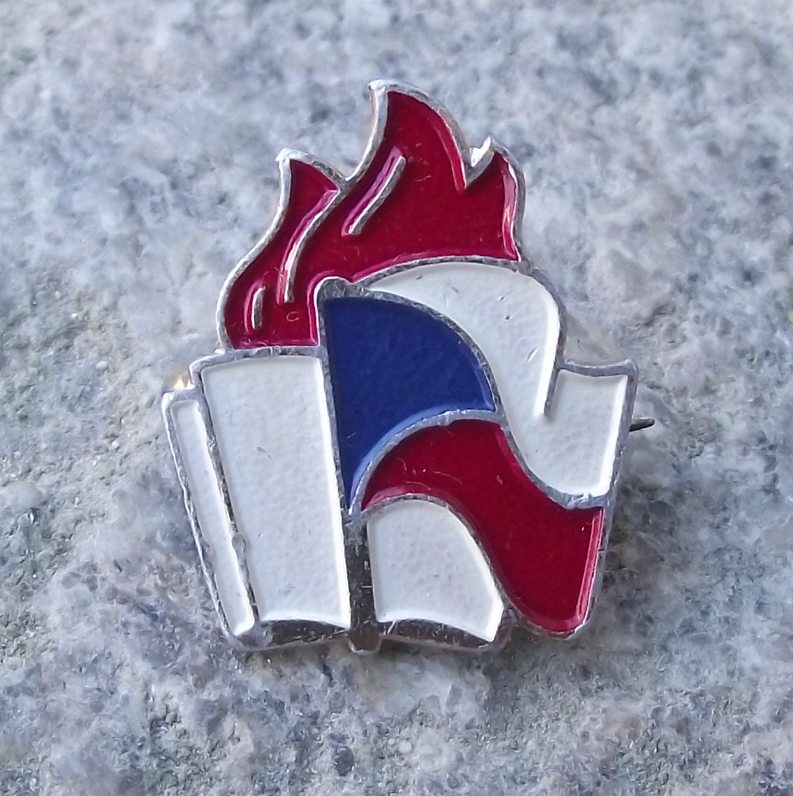 Vintage Czechoslovakia Pioneer Youth Group Logo Promise Slib Pin Badge