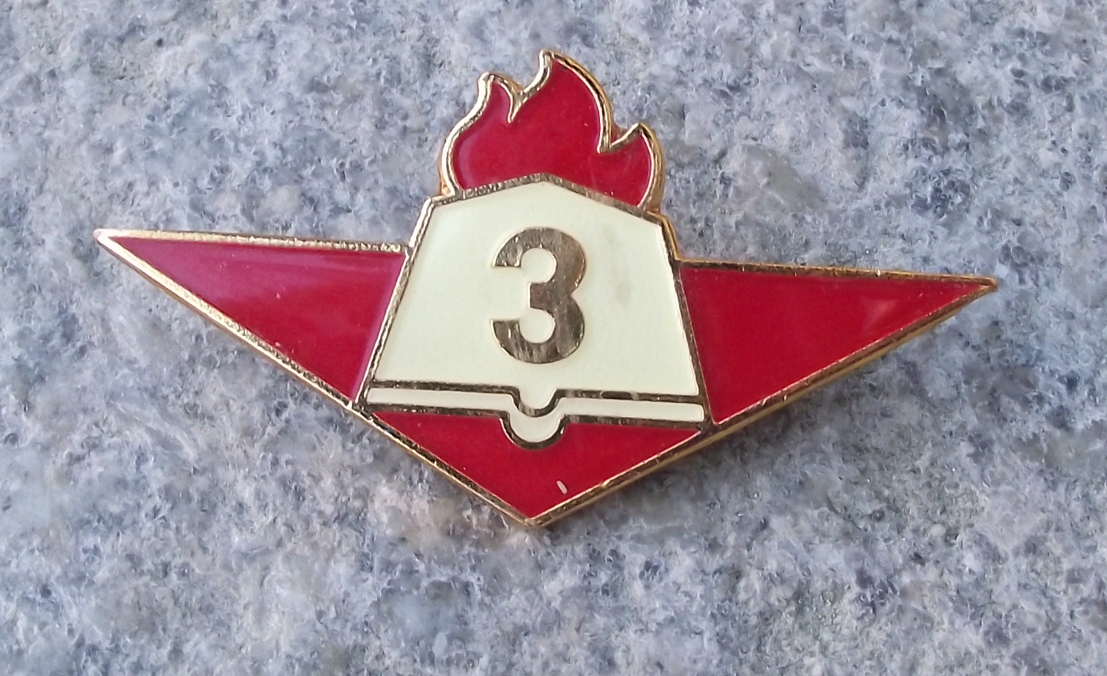 Vintage Czech Pioneer Pionyr Youth Association Book Grade 3 Pin Badge