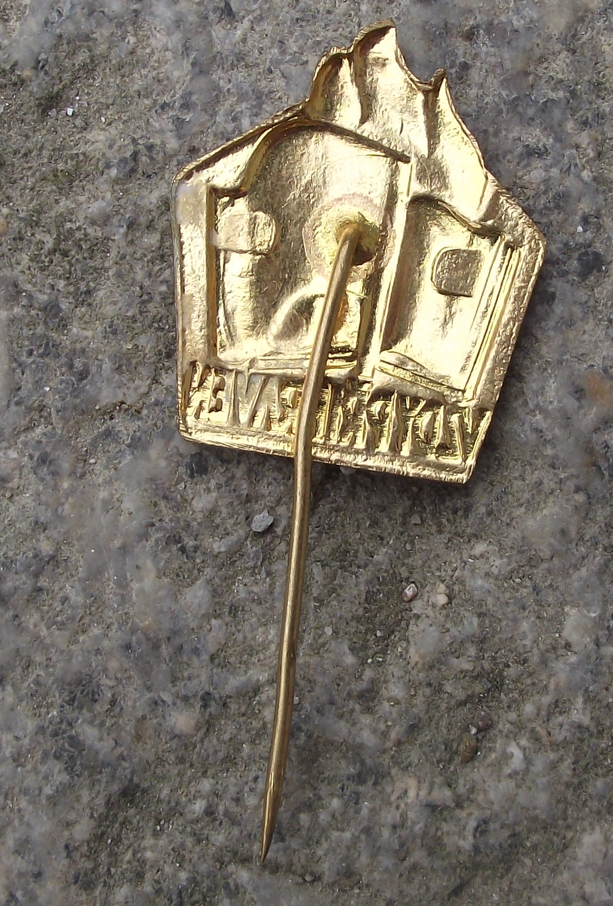 Vintage Czechoslovakia Pioneer Youth Group Always Ready Slogan Pin Badge