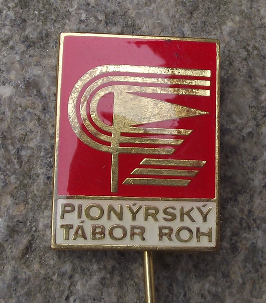 Vintage Czech Pioneer Pionyr Youth Camp ROH Pin Badge