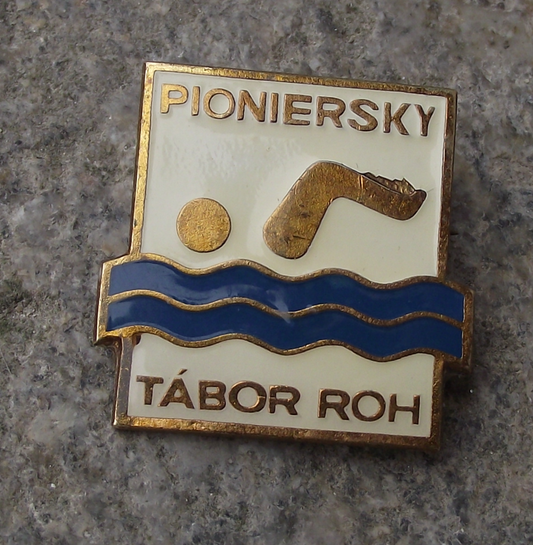 Vintage Czech Pioneer Pionyr Youth Camp Swimming ROH Pin Badge (Copy)