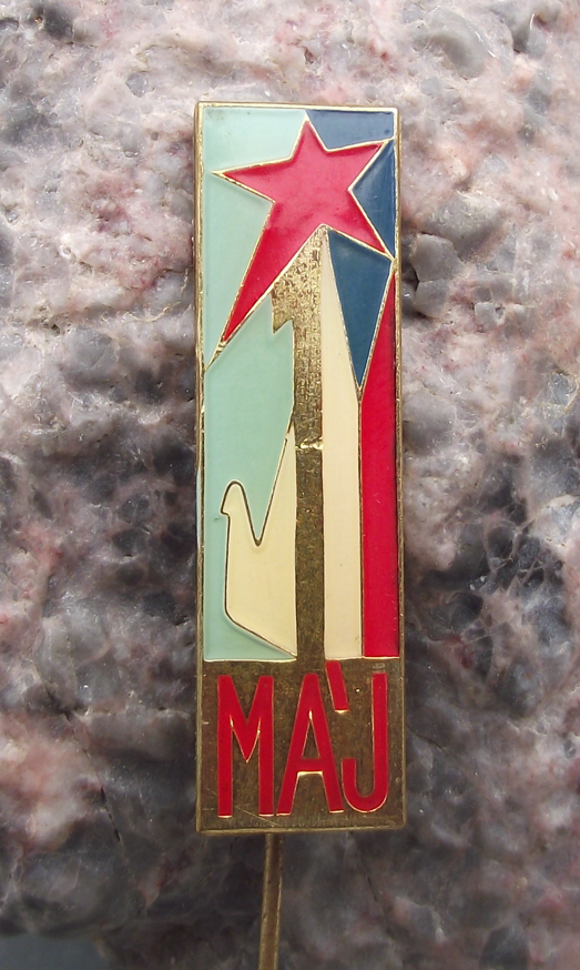 Vintage Czechoslovakia Mayday 1st May Czech Flag and Dove Pin Badge