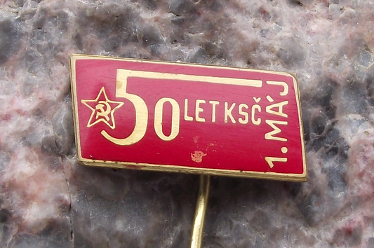 1971 KSC Czechoslovakia Communist Party 50th Anniversary May Day Pin Badge