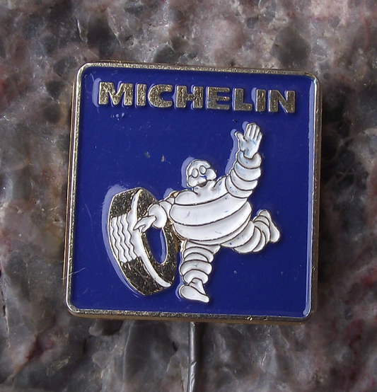 Vintage Michelin Man French Tyre Manufacturer Rolling Tyre Logo Pin Badge