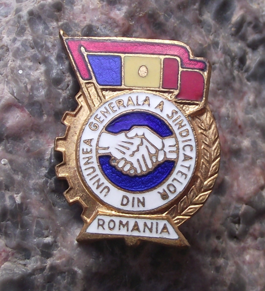 Vintage Romania General Labour Trade Union UGS Membership Pin Badge
