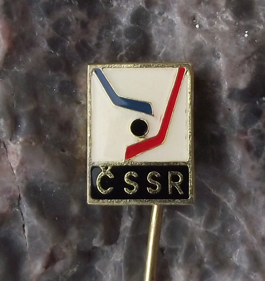 Vintage CSSR Ice Hockey Association Czechoslovakia Official Logo Pin Badge