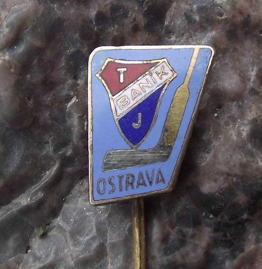Vintage TJ Banik Ostrava Ice Hockey Club Pin Badge