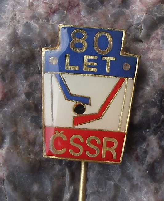 1988 CSSR Ice Hockey Association Czechoslovakia 80th Anniversary Pin Badge