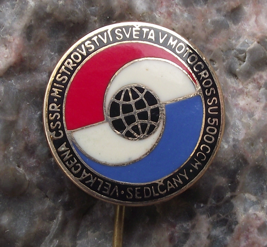 1965 Motorcycle Motocross World Championships 500cc MX Racing Pin Badge