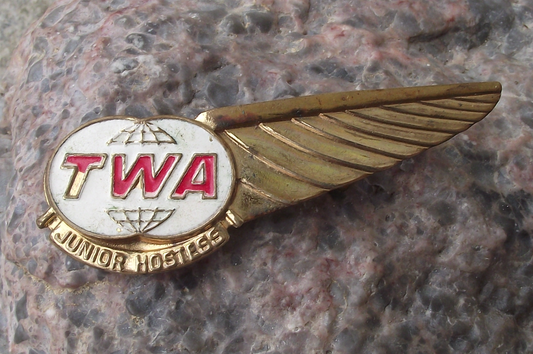 Vintage TWA Junior Hostess Trans World Airlines Wings Pin Badge - Badgecrazy