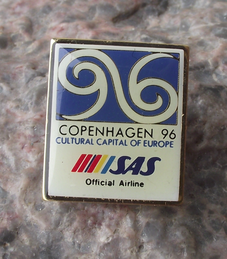 1996 SAS Scandinavian Airlines Copenhagen Cultural Capital Pin Badge - Badgecrazy