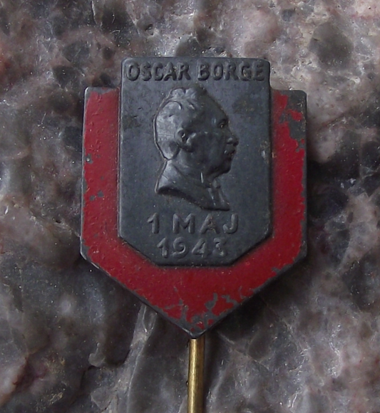 1943 Sweden Swedish May 1st Labor Day Oscar Borge Mayday Pin Badge