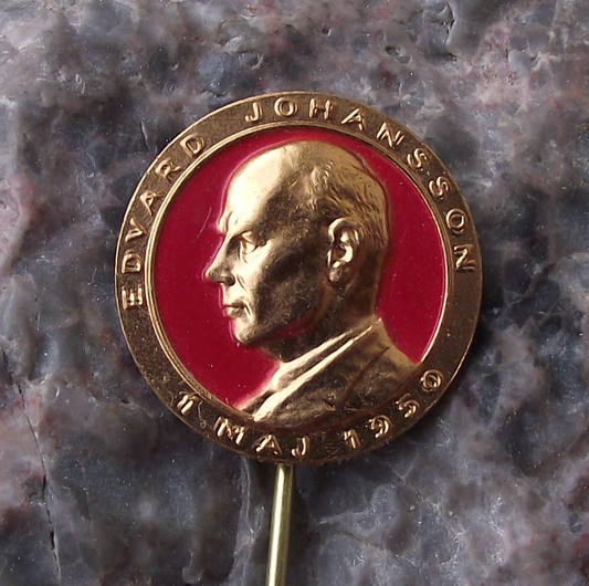 1950 Sweden Swedish May 1st Labor Day Edvard Johansson Mayday Pin Badge