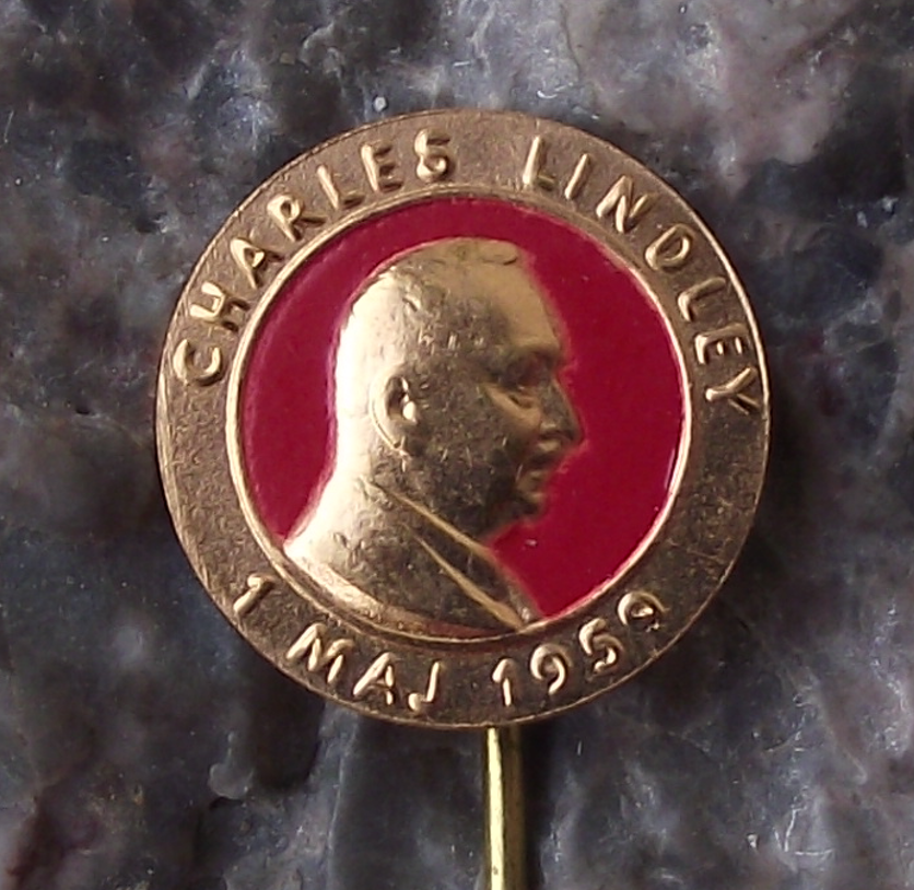1959 Sweden Swedish May 1st Labor Day Charles Lindley Mayday Pin Badge - Badgecrazy