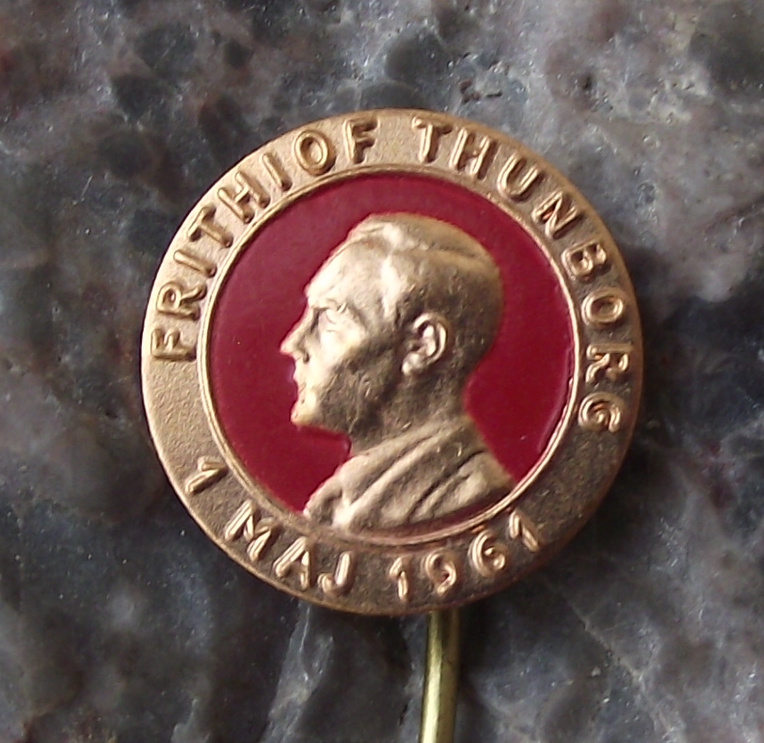 1961 Sweden Swedish May 1st Labor Day Frithiof Thunborg Mayday Pin Badge - Badgecrazy