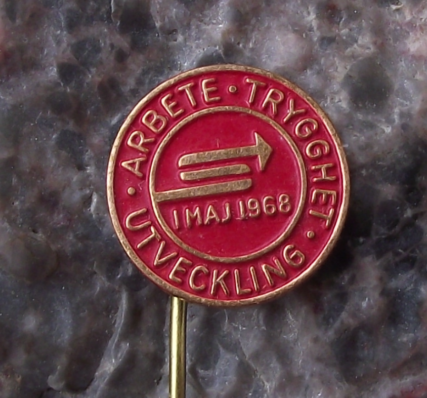 1968 Sweden Swedish May 1st Labor Day Mayday Pin Badge - Badgecrazy