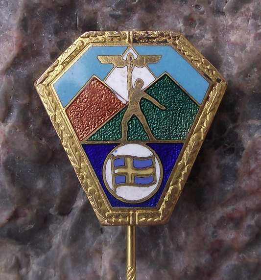 Vintage Swedish USIC Railway Sports Federation Sweden Pin Badge