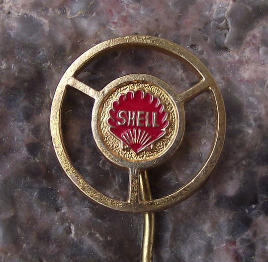 Vintage Royal Dutch Shell Oil Motorsport Steering Wheel Logo Pin Badge