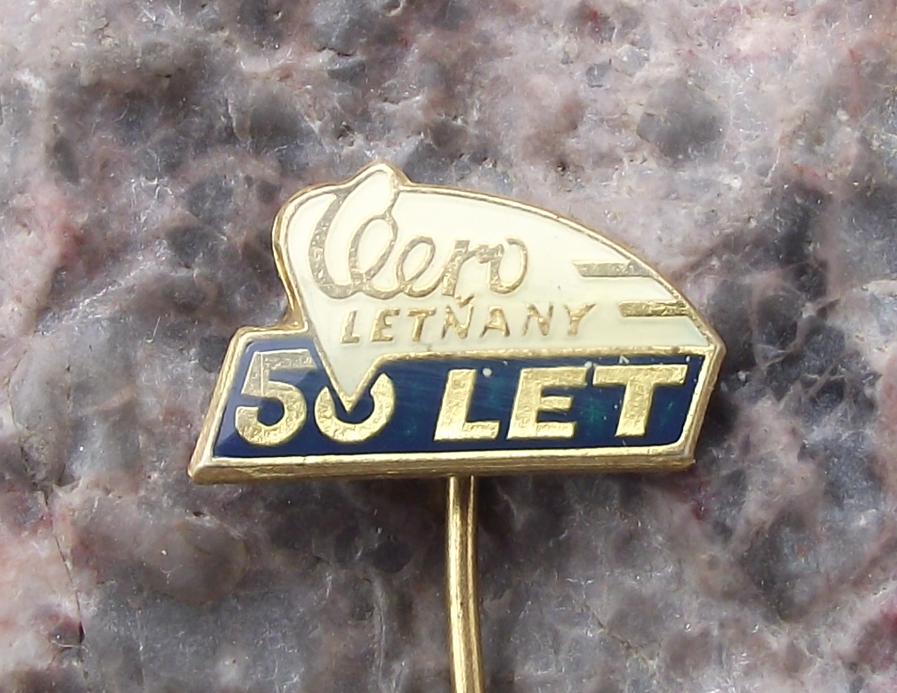 1969 Aero Letnany Czech Aircraft Aviation Factory 50th Anniversary Pin Badge - Badgecrazy