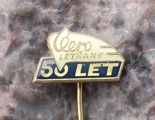 1969 Aero Letnany Czech Aircraft Aviation Factory 50th Anniversary Pin Badge - Badgecrazy