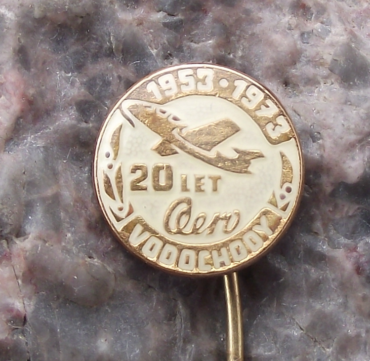 1973 Aero Vodochody Aircraft Factory 20th Anniversary L-29 Delfin Jet Pin Badge - Badgecrazy