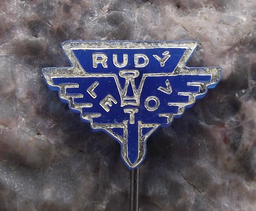 Vintage Rudy Letov Czech Aircraft Factory Plastic Winged Sword Logo Pin Badge - Badgecrazy
