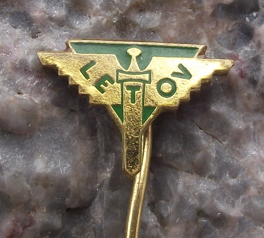 Vintage Letov Czech Aircraft Factory Winged Sword Pin Badge - Badgecrazy