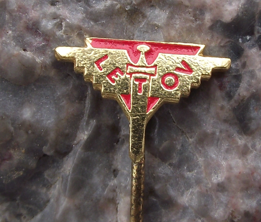 Vintage Letov Czech Aircraft Factory Winged Sword Pin Badge - Badgecrazy