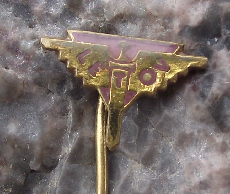 Vintage Letov Czech Aircraft Factory Winged Sword Pin Badge - Badgecrazy