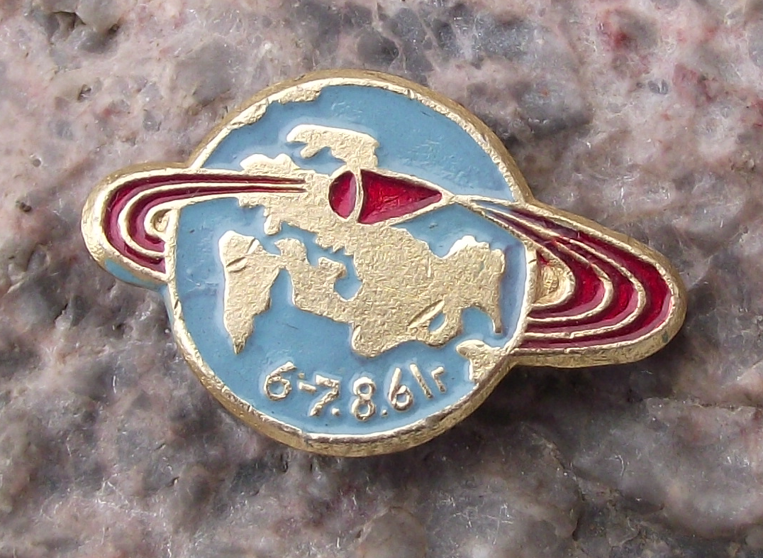 1961 Vostok 2 6th - 7th August 1961 Gherman Titov Earth Orbit Pin Badge - Badgecrazy
