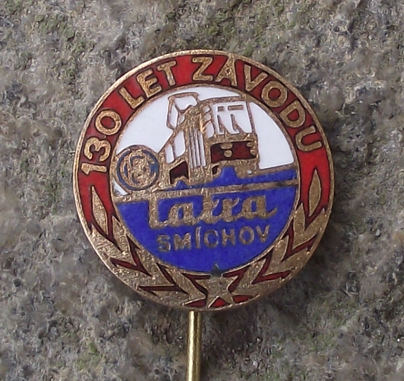 1982 Tatra Smichov Tram Railways Trolleybus Company Anniversary Pin Badge - Badgecrazy