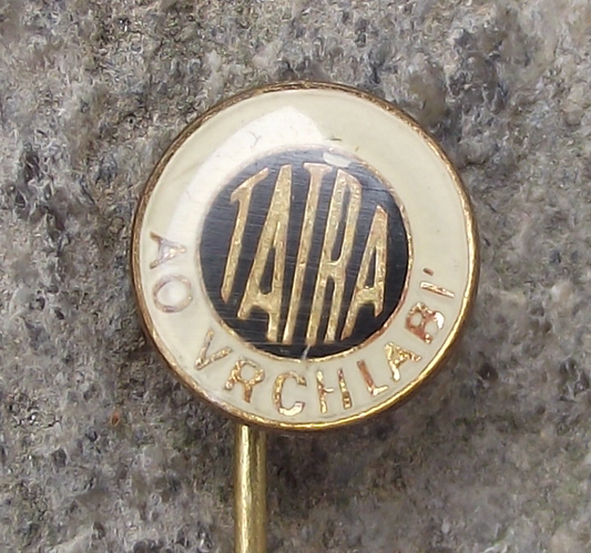 Vintage Tatra Vehicles Car Repair Facility AO Vrchlabí Garage Pin Badge - Badgecrazy