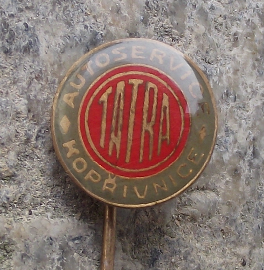 Vintage Tatra Vehicles Car Repair Facility Garage Auto Servis Kopřivnice Pin Badge - Badgecrazy