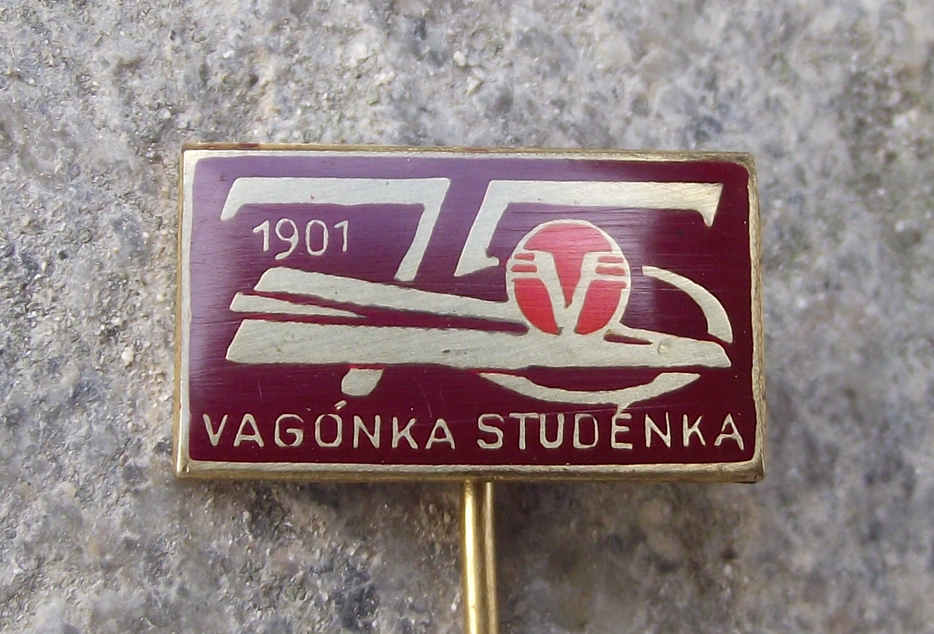 1976 Tatra Vagonka Studenka Railways Company 75th Anniversary Pin Badge - Badgecrazy