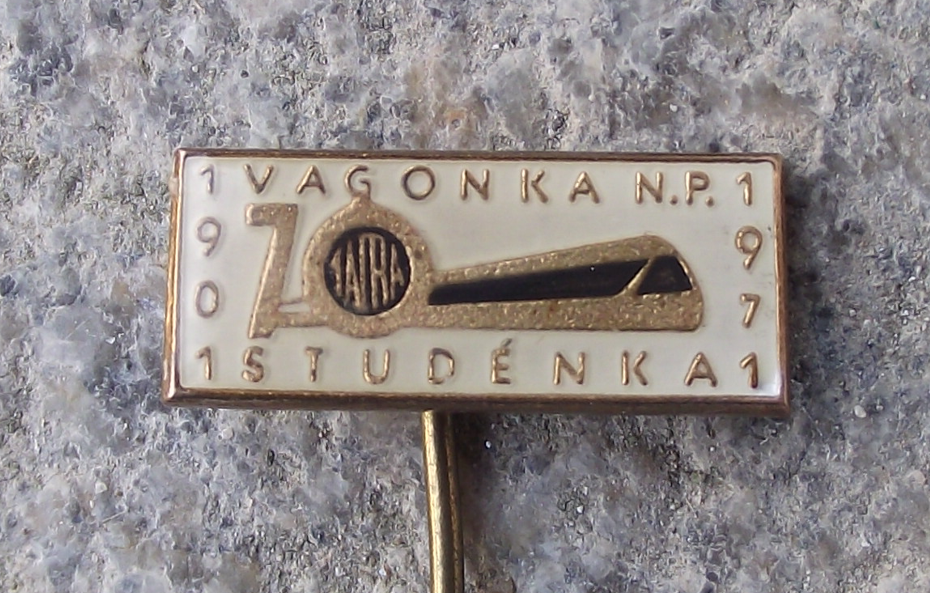 1971 Tatra Vagonka Studenka Railways Company 70th Anniversary Pin Badge - Badgecrazy