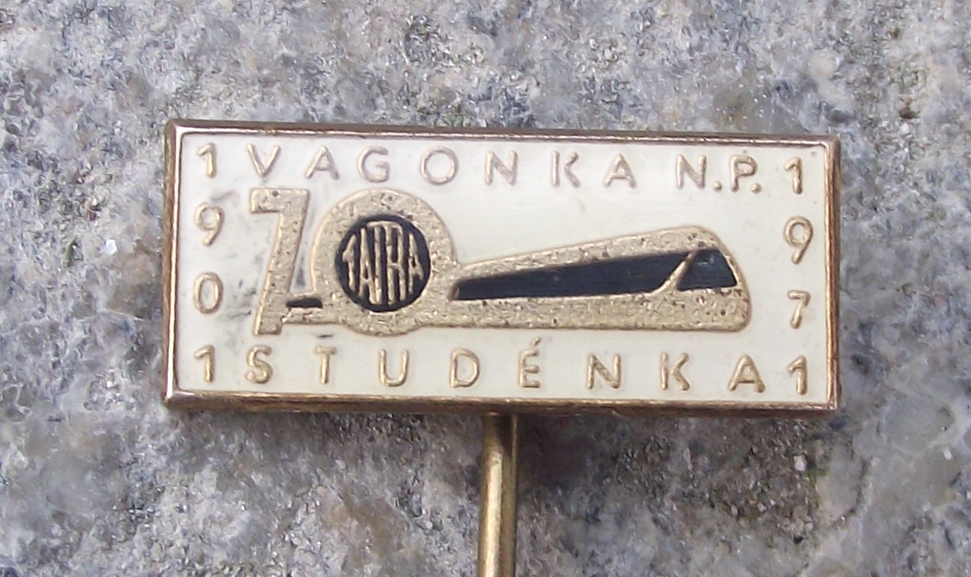 1971 Tatra Vagonka Studenka Railways Company 70th Anniversary Pin Badge - Badgecrazy
