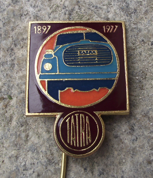 1977 Tatra 80th Anniversary Motors T-148 S1 Tipper Bed Truck Pin Badge - Badgecrazy