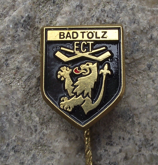 Vintage EC Bad Tölz Ice Hockey Club Germany Lion Crest Pin Badge - Badgecrazy
