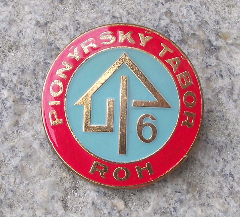 Vintage Czech Pioneer Pionyr Camp House Construction Level 6 ROH Pin Badge - Badgecrazy