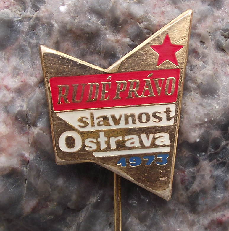 1973 Rude Pravo Slavnost Ostrava Newspaper Cultural Celebration Pin Badge - Badgecrazy