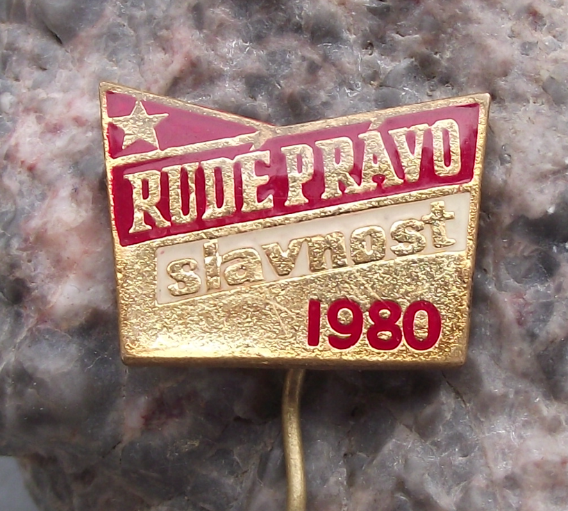 1980 Rude Pravo Slavnost Czech Newspaper Cultural Celebration Pin Badge - Badgecrazy