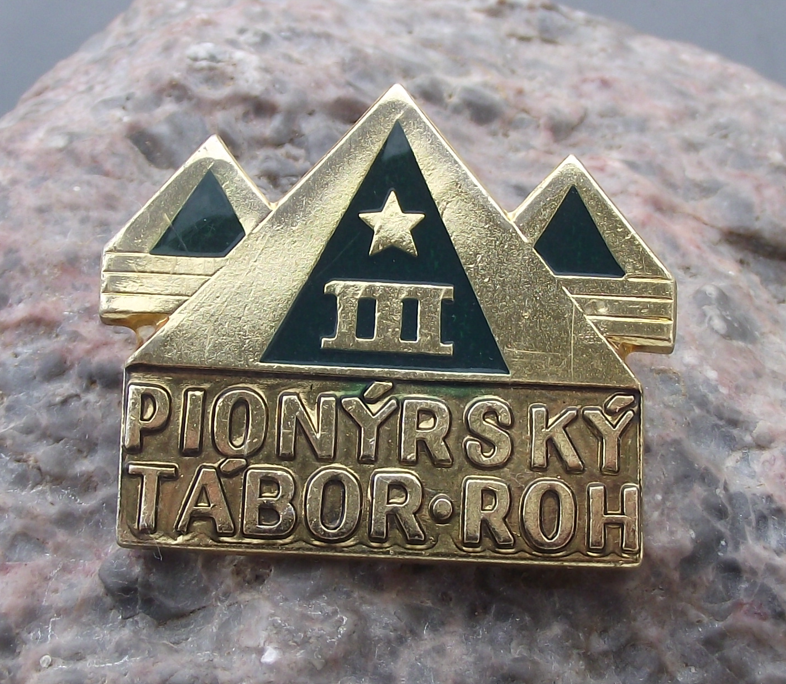 Vintage Pioneer Czech Pionyr Youth Camping Award Stage 3 Tents ROH Pin Badge - Badgecrazy