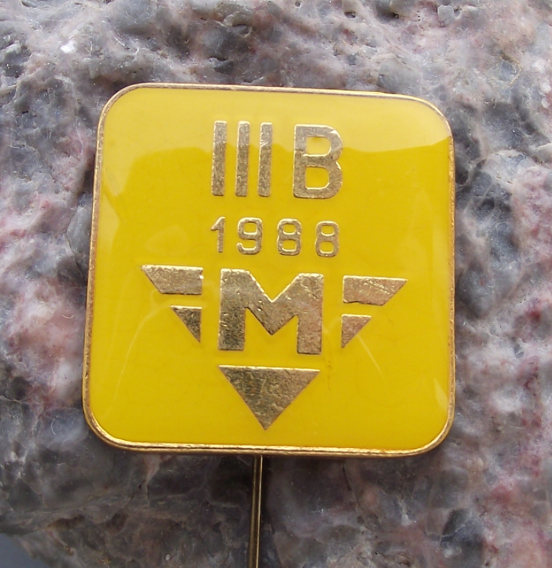 1988 Prague Metro Line B Phase III Extension Underground Railway Train Pin Badge