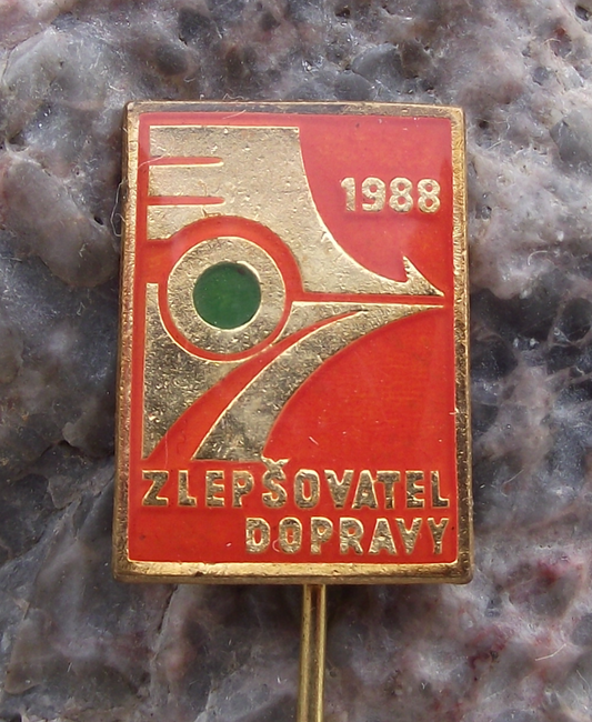1988 Czechoslovakia Railway Transport Improvements Conference Pin Badge