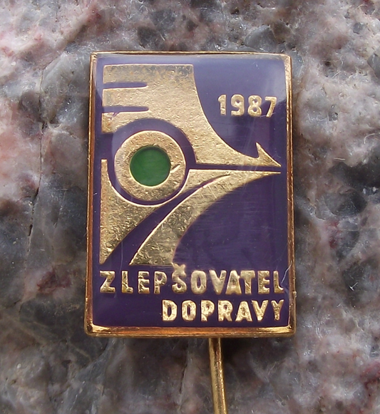 1987 Czechoslovakia Railway Transport Improvements Conference Pin Badge