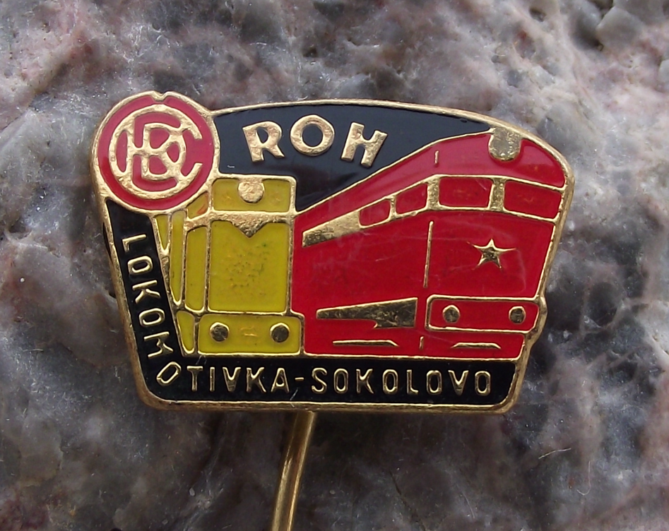 Czech Railway System Train  Locomotives Sokol CKD Engineering ROH Pin Badge