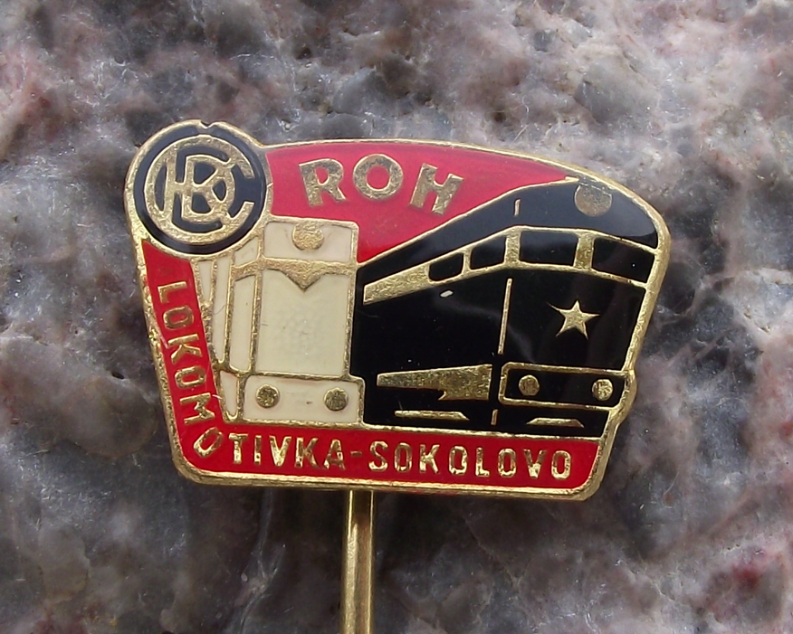 Czech Railway System Train  Locomotives Sokol CKD Engineering ROH Pin Badge