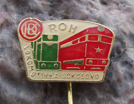 Czech Railway System Train  Locomotives Sokol CKD Engineering ROH Pin Badge