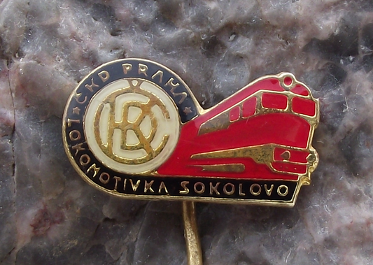 Czech Railway System Train Engine Locomotives Prague CKD Engineering Pin Badge